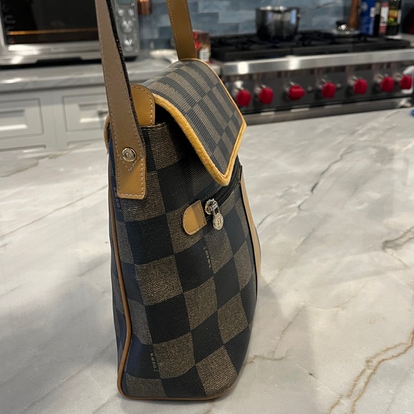 FENDI authentic rare vintage 90s Pequin checkerboard crossbody messenger bag EUC - Picture 14 of 16